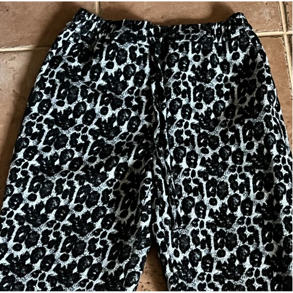 ZARA Women’s Black Gray Leopard Print High Waist Wide Leg Pants XS Cropped - Picture 8 of 8